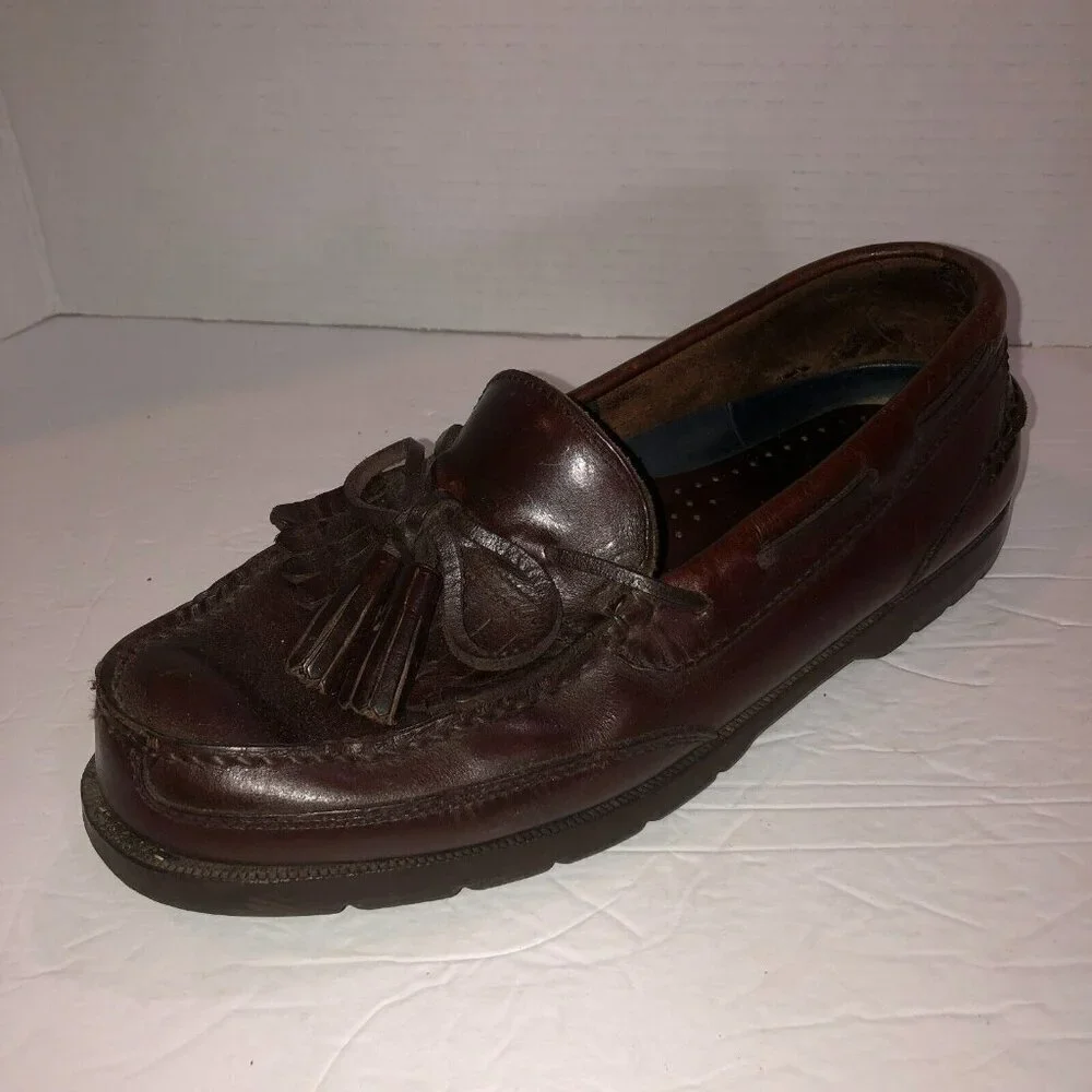 Cabelas Mens Size 9 M Matthew Brown Tassel Kiltie Loafers Slip On Casual Shoes